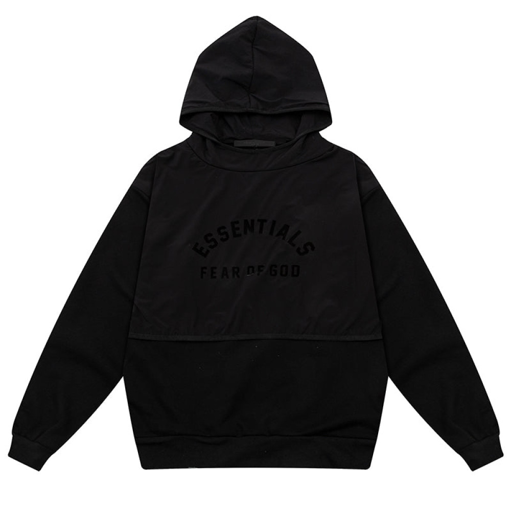 Essentials Letter Logo Splicing Hoodie