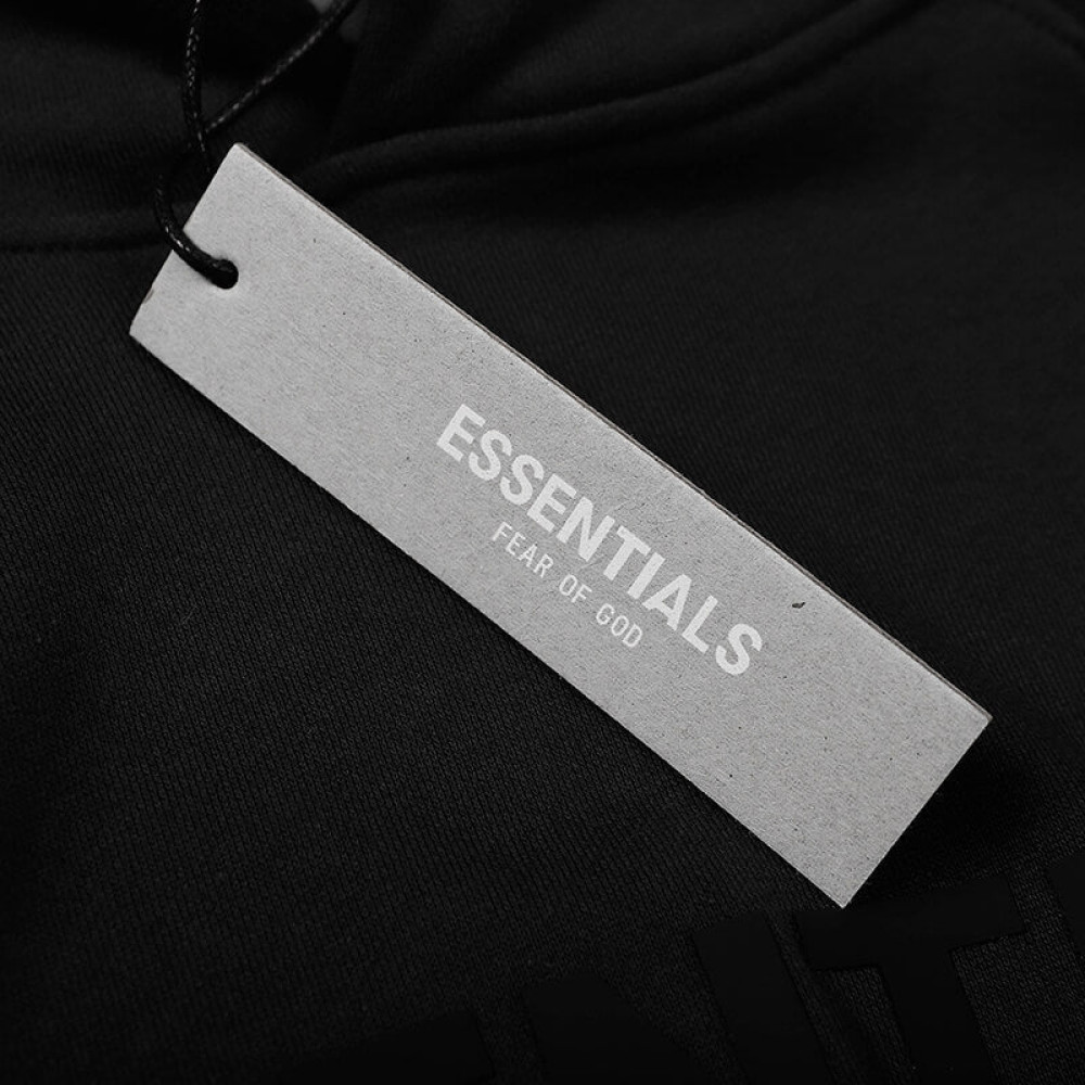 Fear of God Essentials Pullover Hoodie Rubber Print Black
