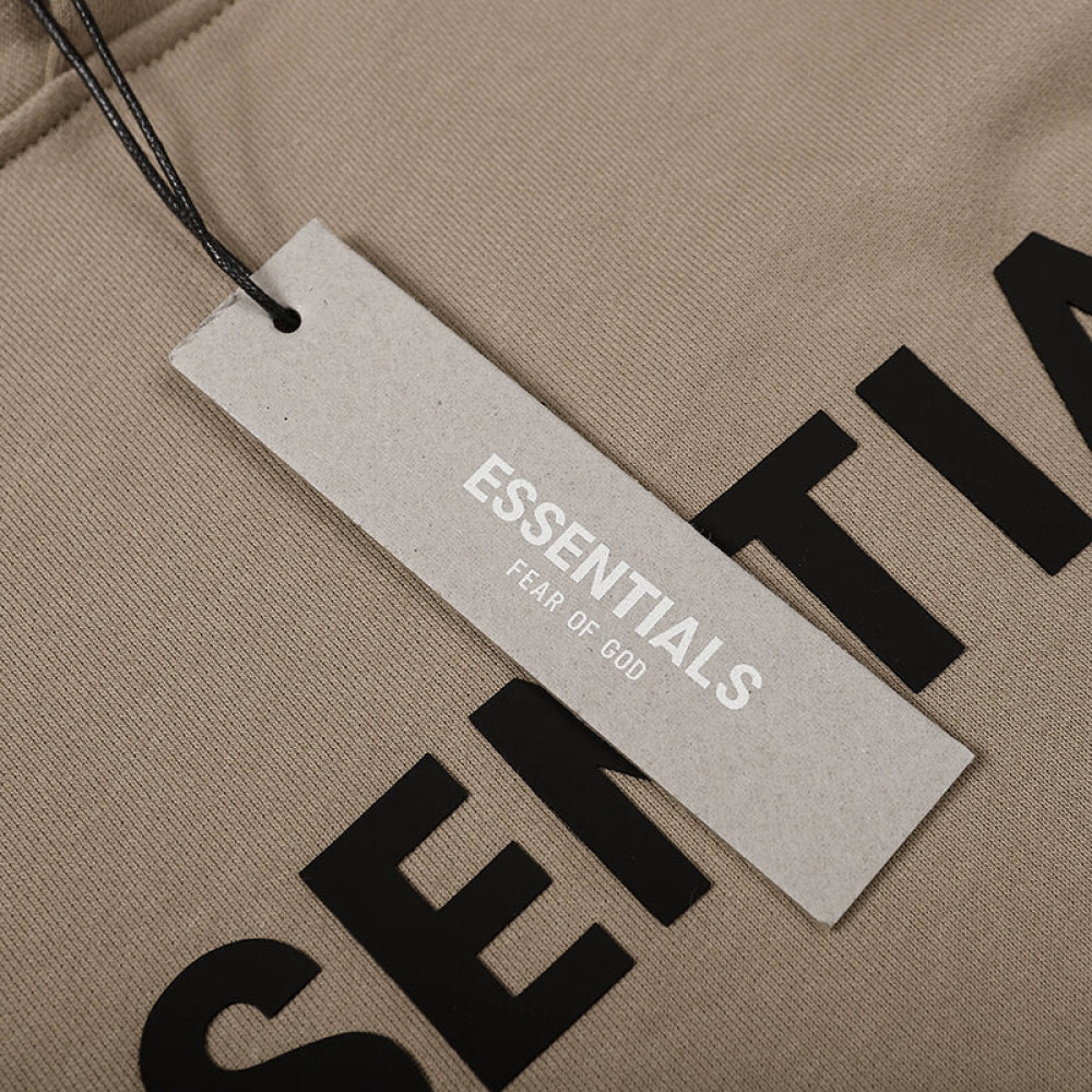 Fear of God Essentials Pullover Hoodie Rubber Print Khaki