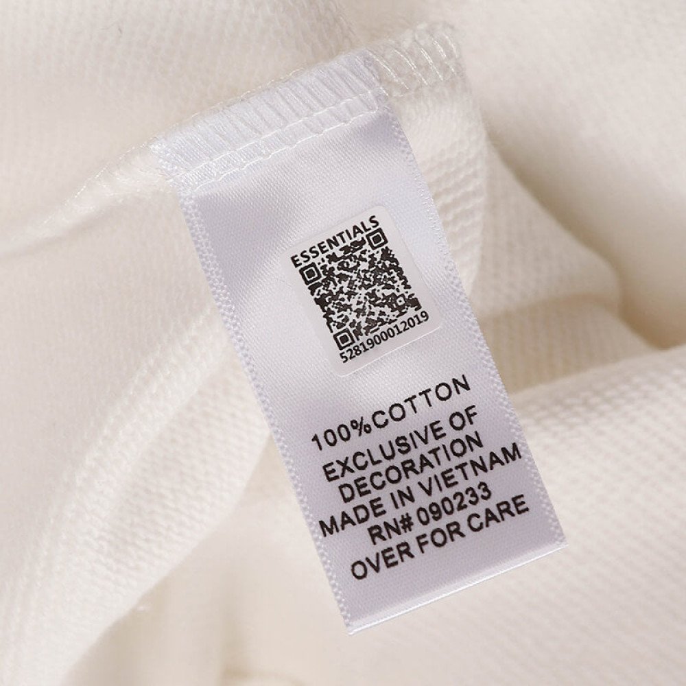 Fear of God Essentials Pullover Hoodie Rubber Print White