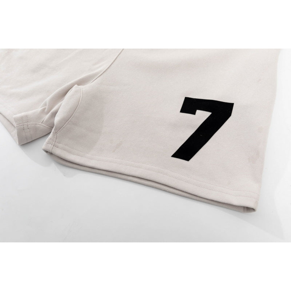 Multi-thread flocking letter 7 printing Shorts