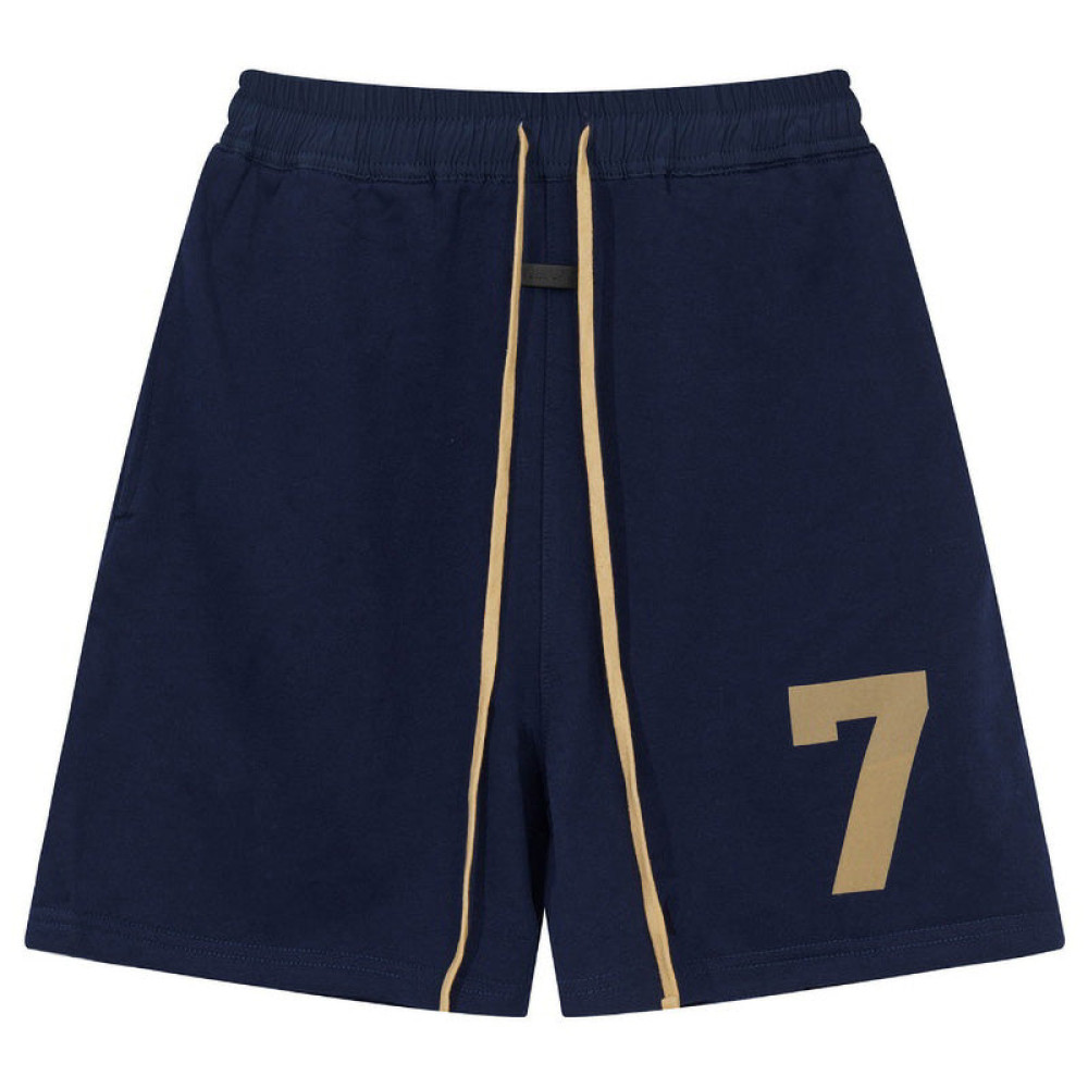 Multi-thread flocking letter 7 printing Shorts