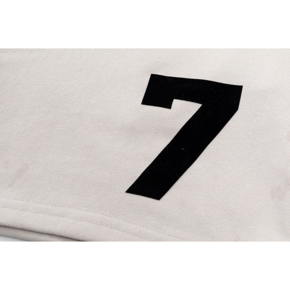 Multi-thread flocking letter 7 printing Shorts