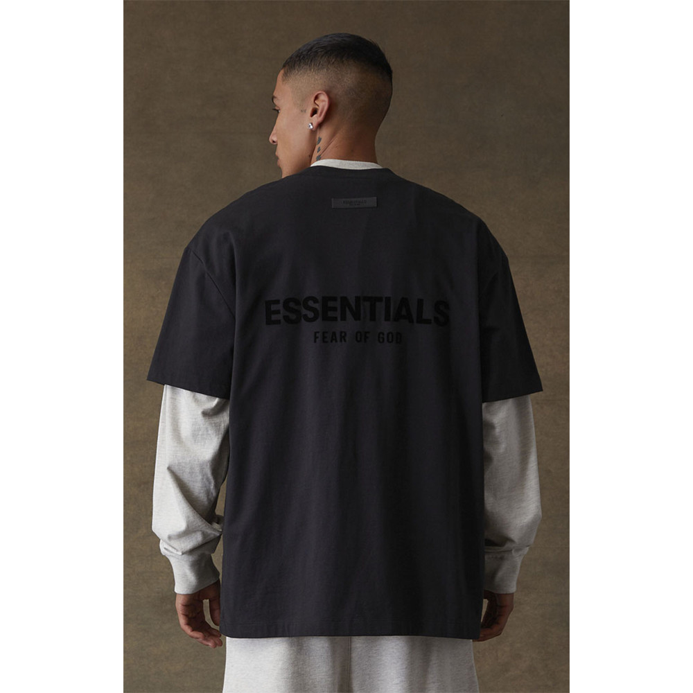 Fear of God ESSENTIALS Classic Flock Print T-Shirt Stretch Limo