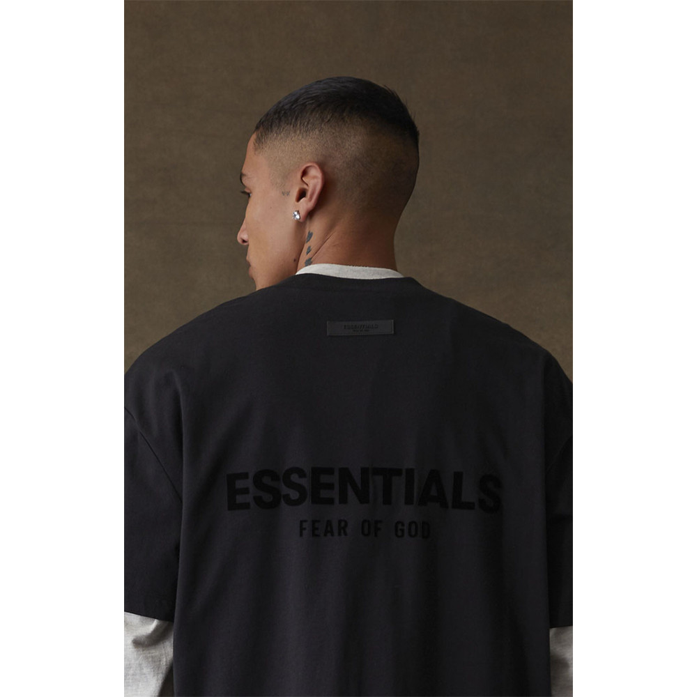 Fear of God ESSENTIALS Classic Flock Print T-Shirt Stretch Limo