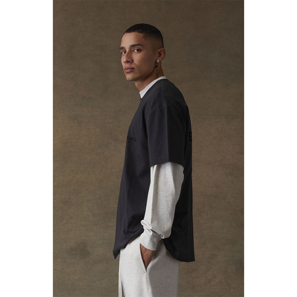Fear of God ESSENTIALS Classic Flock Print T-Shirt Stretch Limo