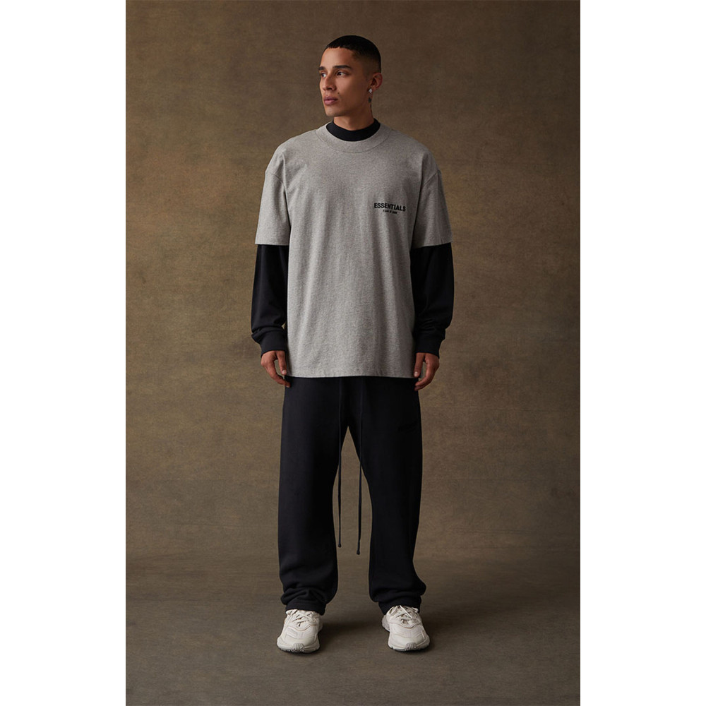 Fear of God ESSENTIALS Classic Flock Print T-Shirt Dark Oatmeal