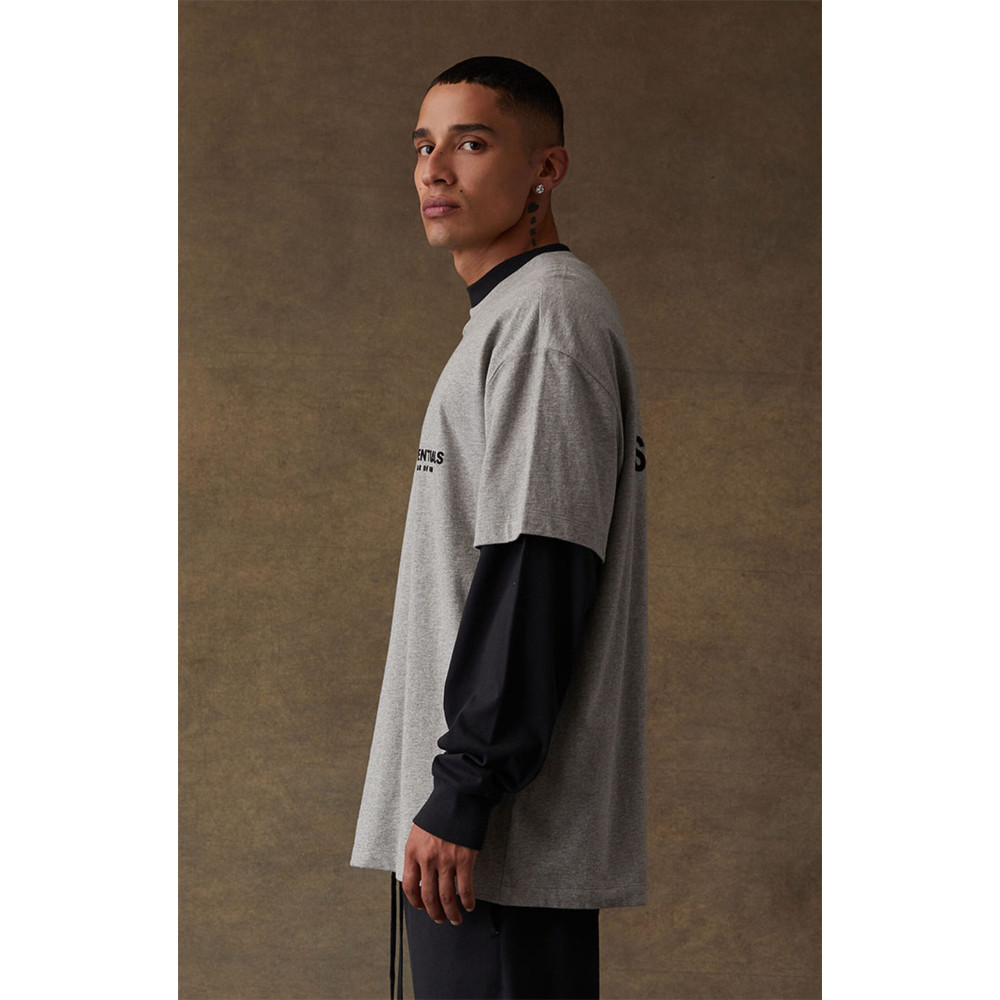 Fear of God ESSENTIALS Classic Flock Print T-Shirt Dark Oatmeal