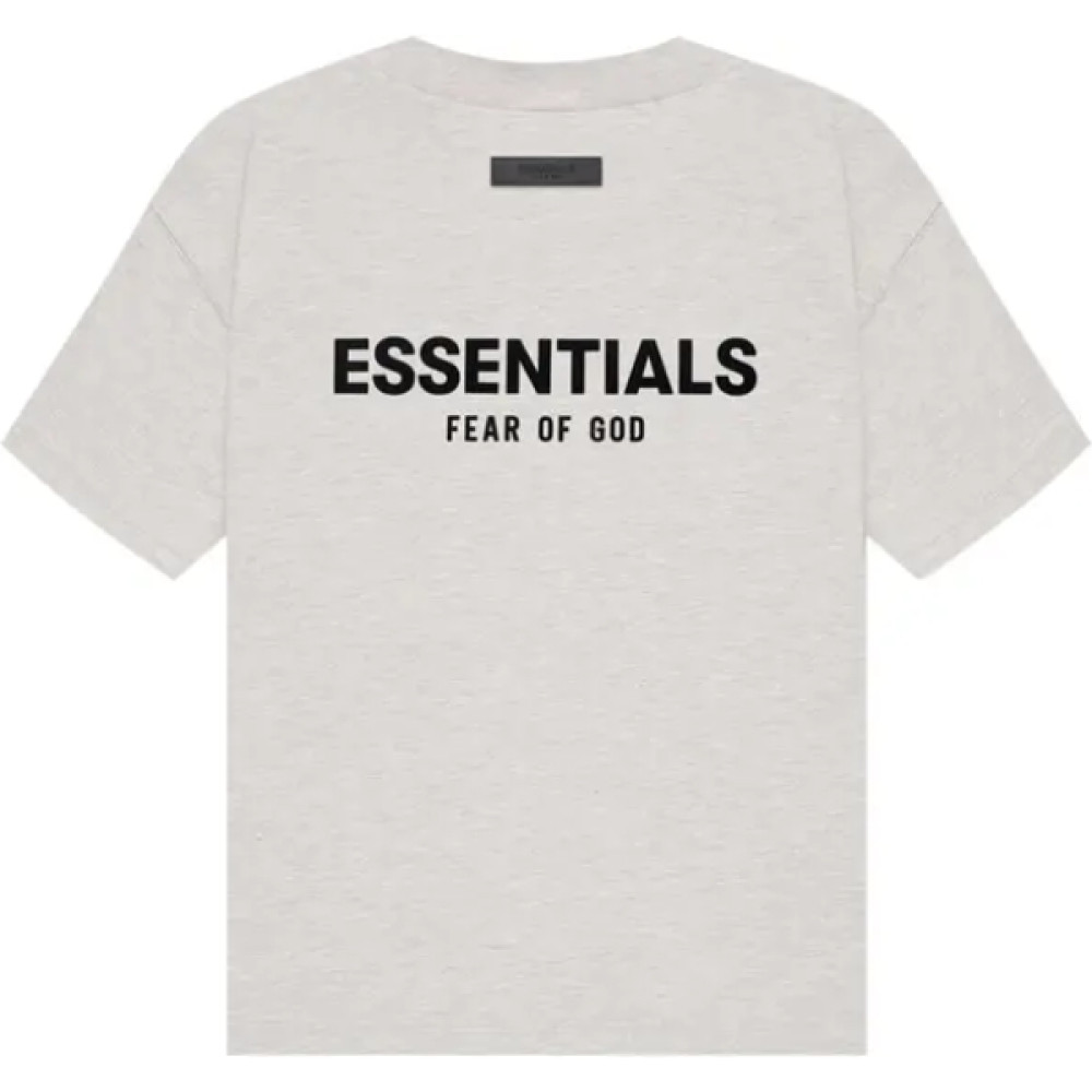 Fear of God ESSENTIALS Classic Flock Print T-Shirt Light Oatmeal