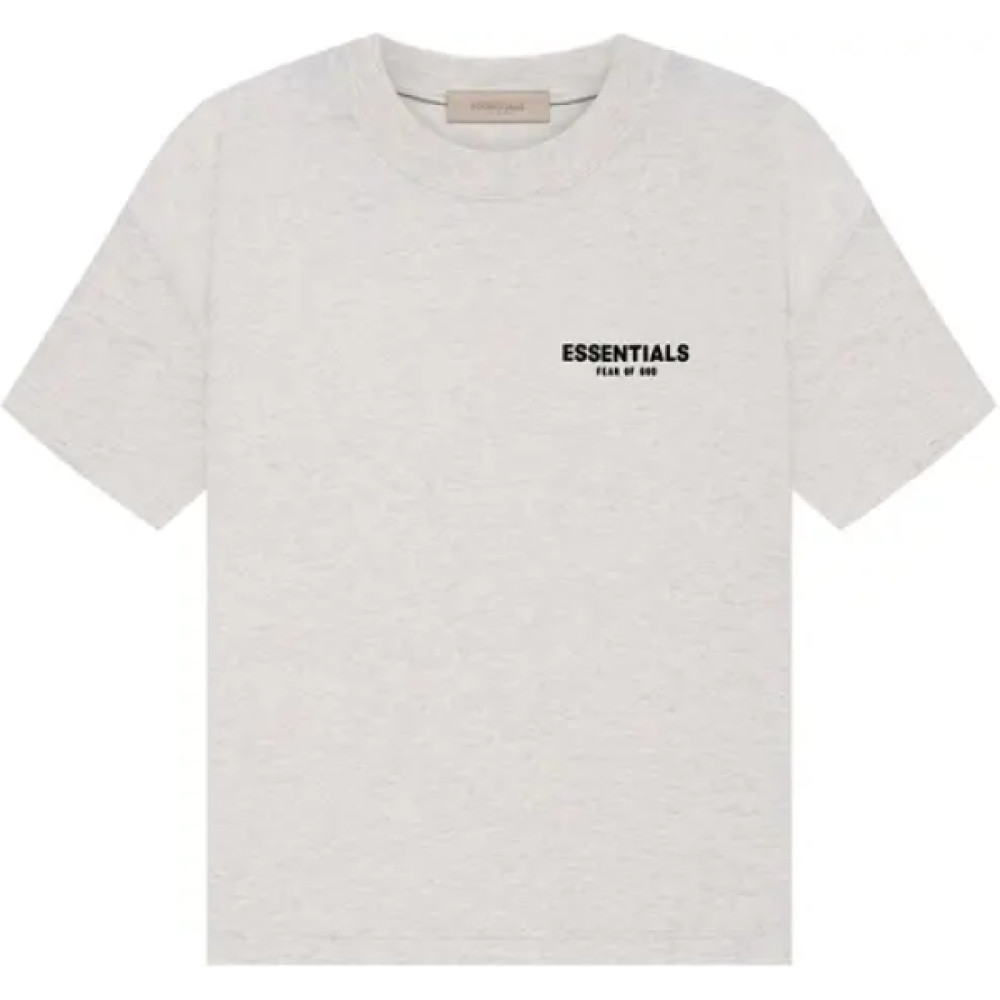 Fear of God ESSENTIALS Classic Flock Print T-Shirt Light Oatmeal