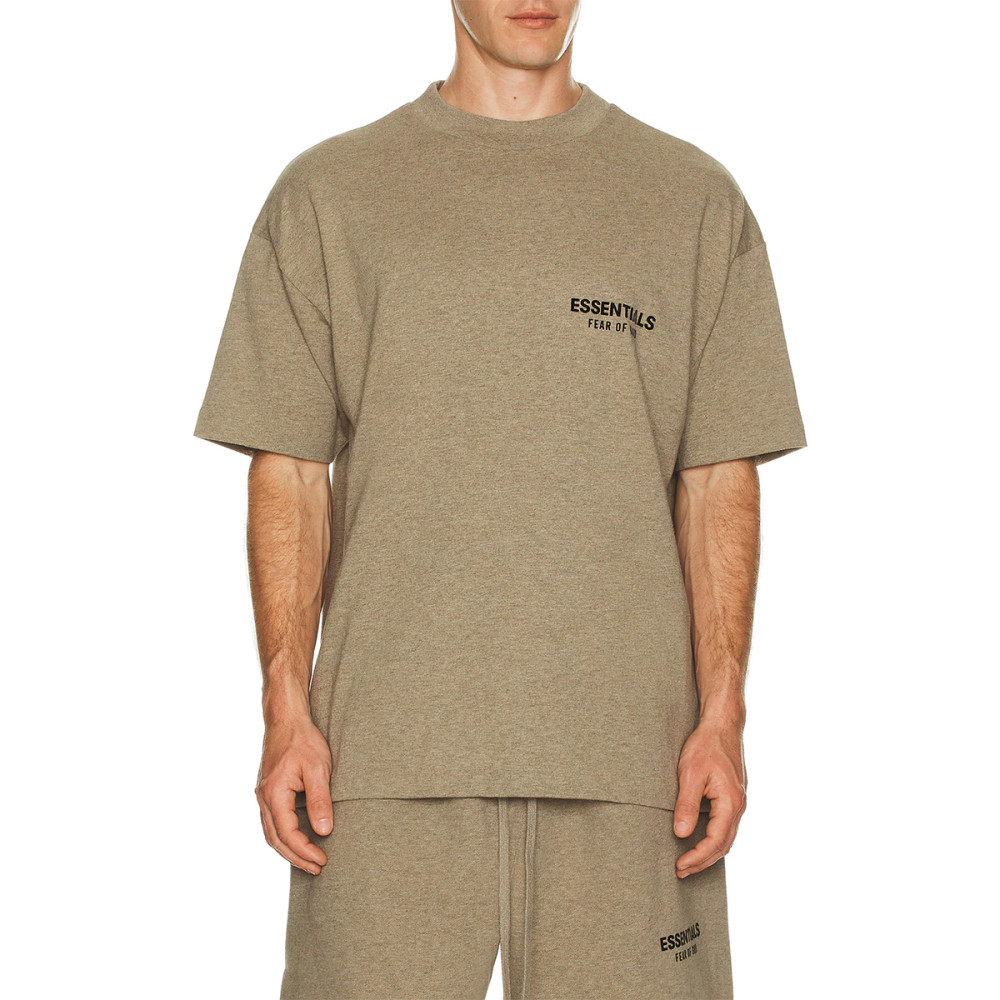 Fear of God ESSENTIALS Classic Rubber Print T-Shirt Khaki