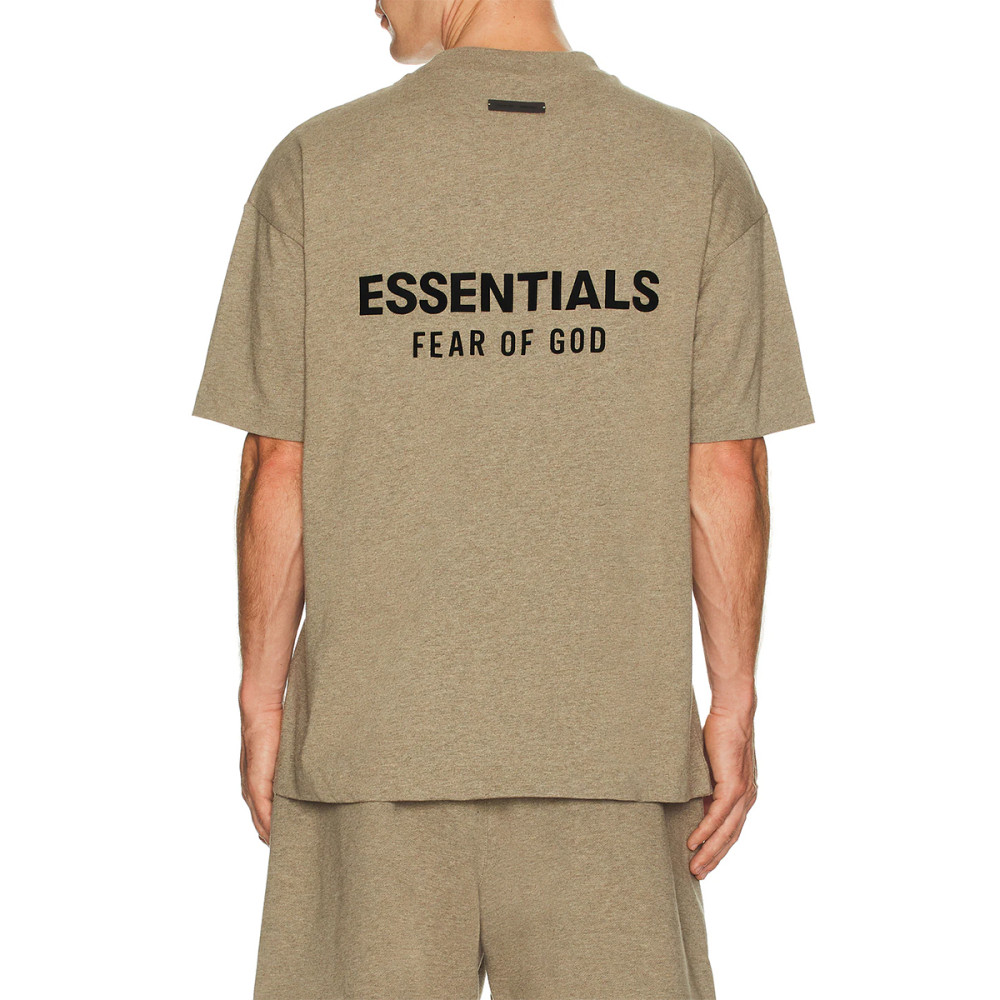 Fear of God ESSENTIALS Classic Rubber Print T-Shirt Khaki