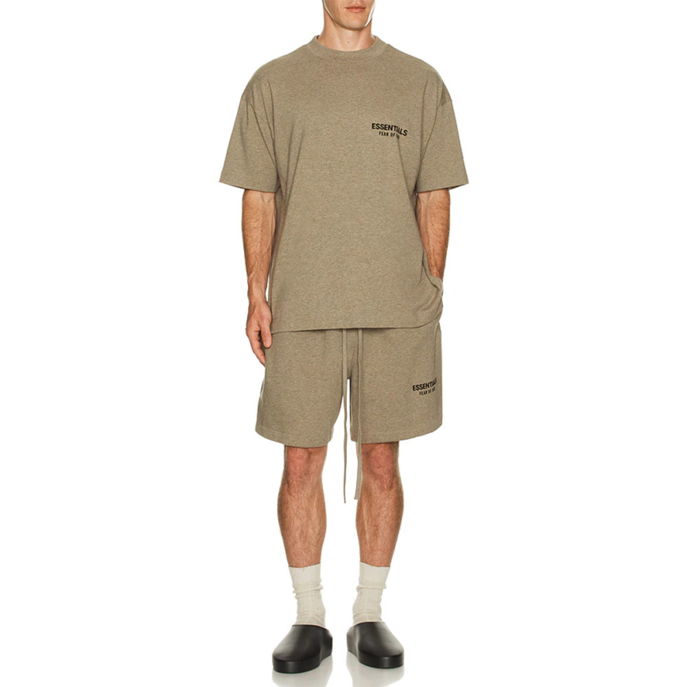Fear of God ESSENTIALS Classic Rubber Print T-Shirt Khaki