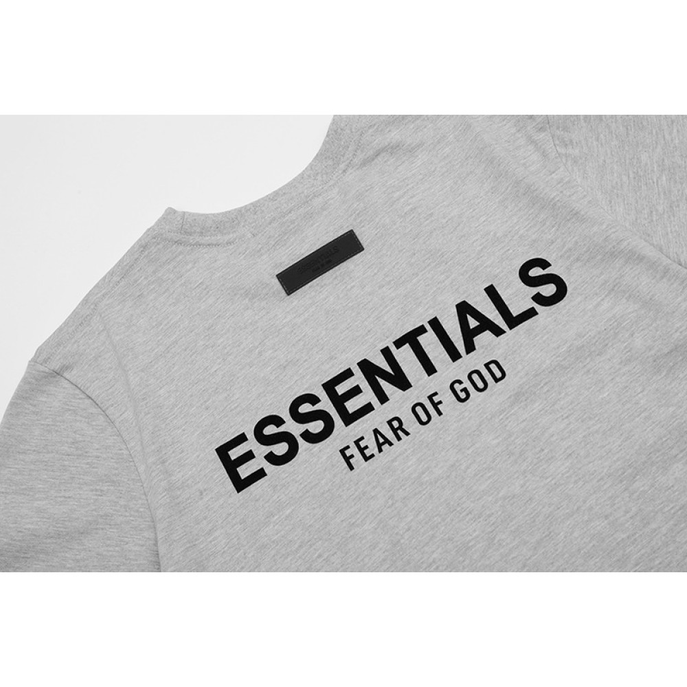 Fear of God ESSENTIALS Classic Flock Print T-Shirt Dark Oatmeal