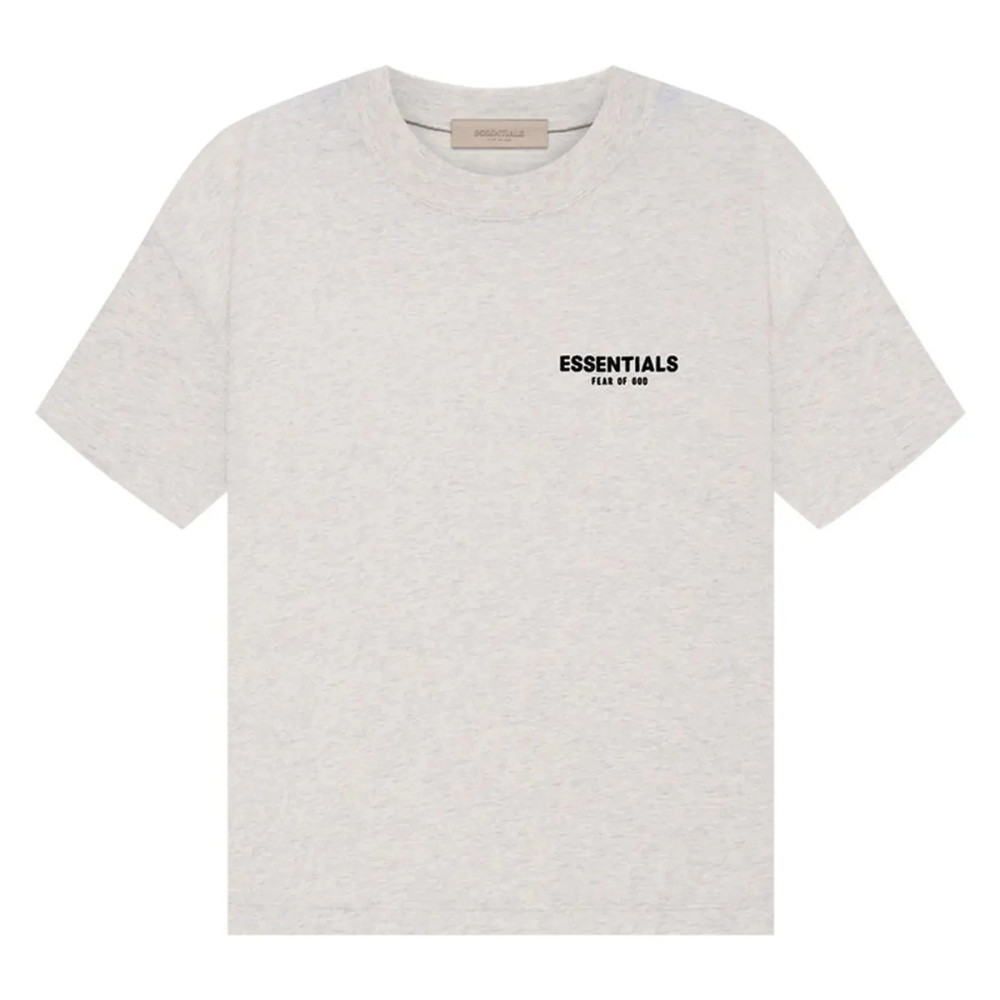 Fear of God ESSENTIALS Classic Flock Print T-Shirt Light Oatmeal
