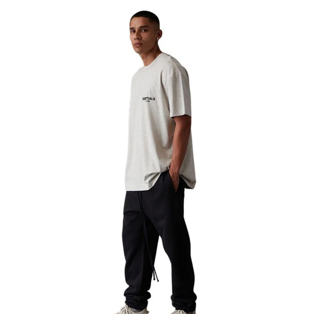 Fear of God ESSENTIALS Classic Flock Print T-Shirt Light Oatmeal