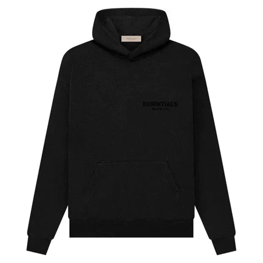 Fear of God Essentials Pullover Hoodie Flock Print Black