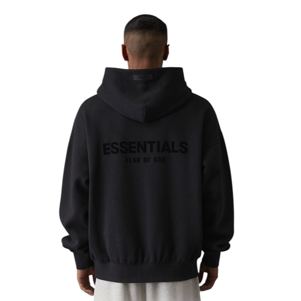 Fear of God Essentials Pullover Hoodie Flock Print Black