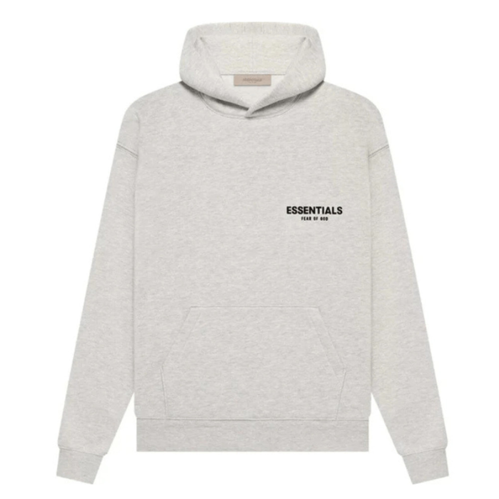 Fear of God Essentials Pullover Hoodie Flock Print Light Oatmeal