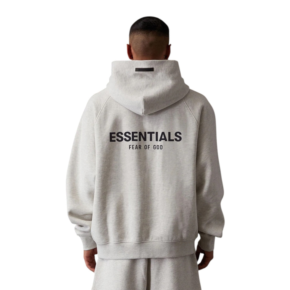 Fear of God Essentials Pullover Hoodie Flock Print Light Oatmeal